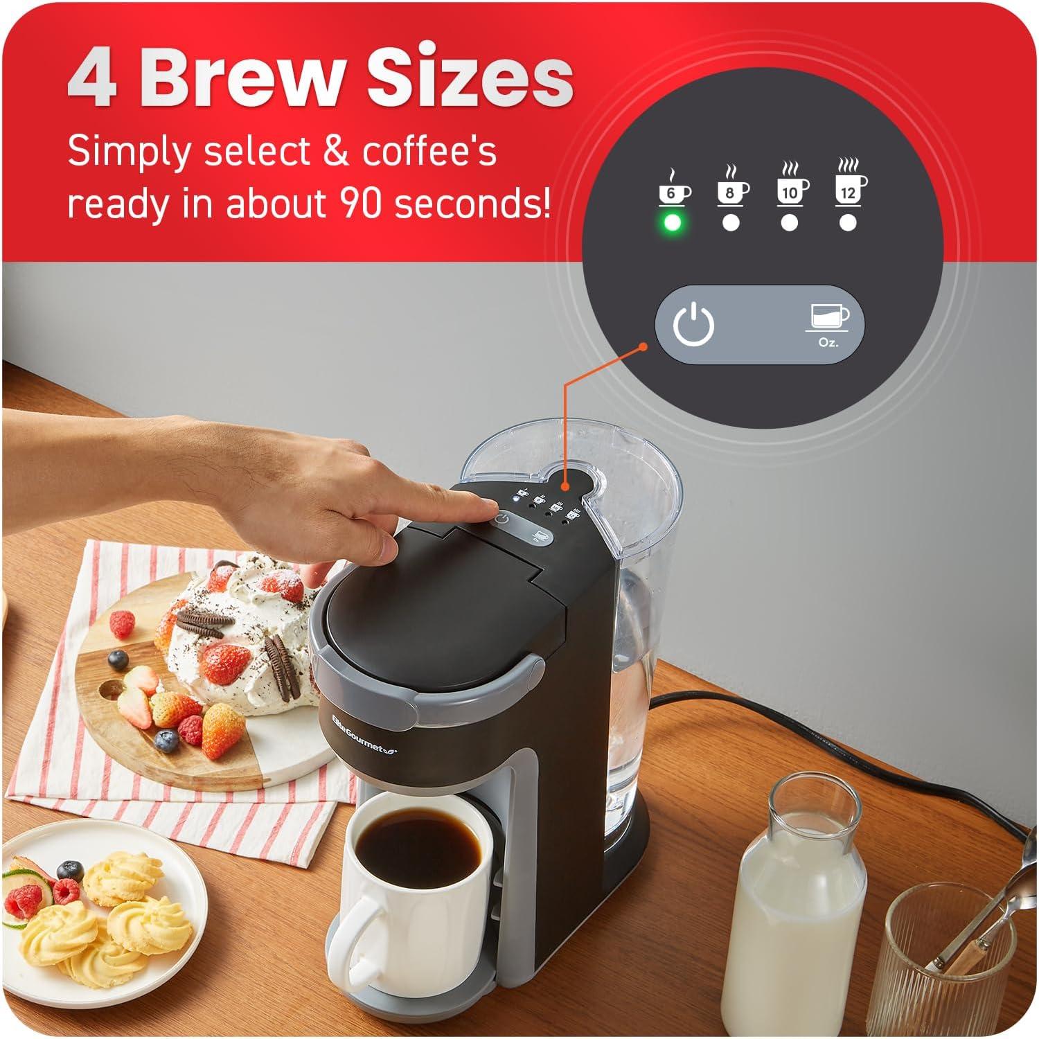 imageElite Gourmet EHC5055 Automatic Brew ampamp Drip Coffee Maker with Pause N Serve Reusable Filter OnOff Switch Water Level Indicator BlackBlack