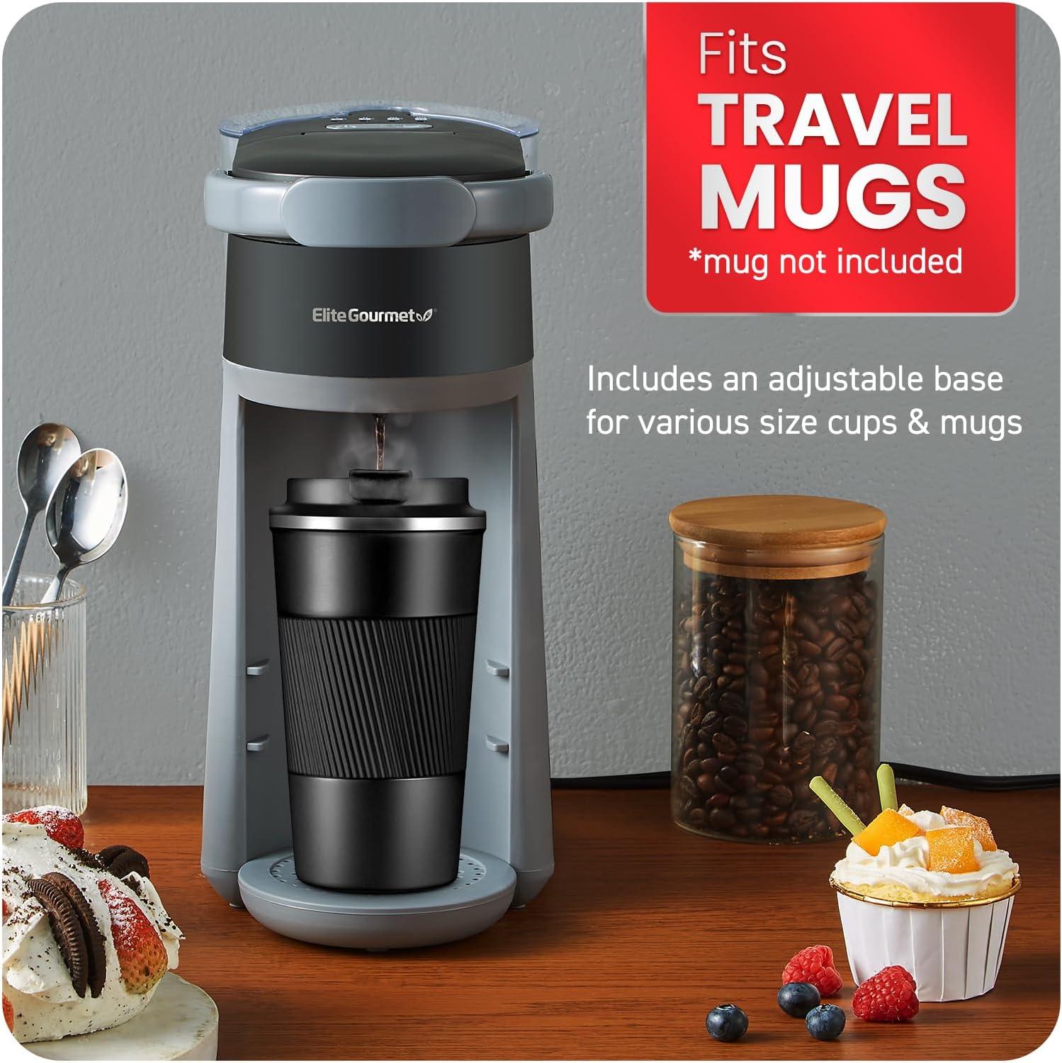 imageElite Gourmet EHC5055 Automatic Brew ampamp Drip Coffee Maker with Pause N Serve Reusable Filter OnOff Switch Water Level Indicator BlackBlack