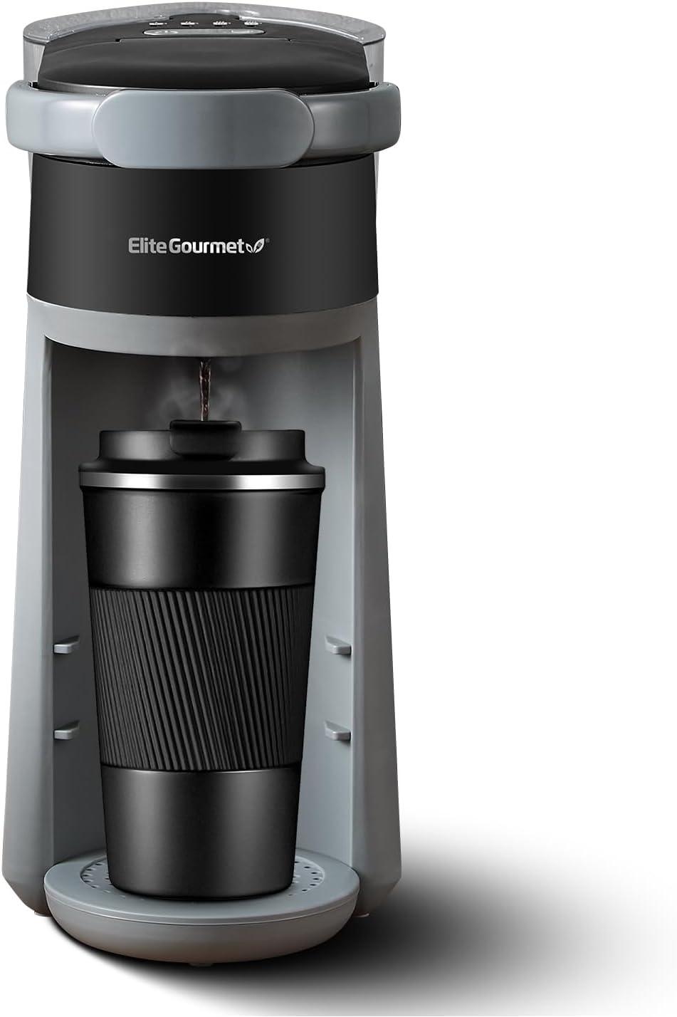 imageElite Gourmet EHC5055 Automatic Brew ampamp Drip Coffee Maker with Pause N Serve Reusable Filter OnOff Switch Water Level Indicator BlackBlack