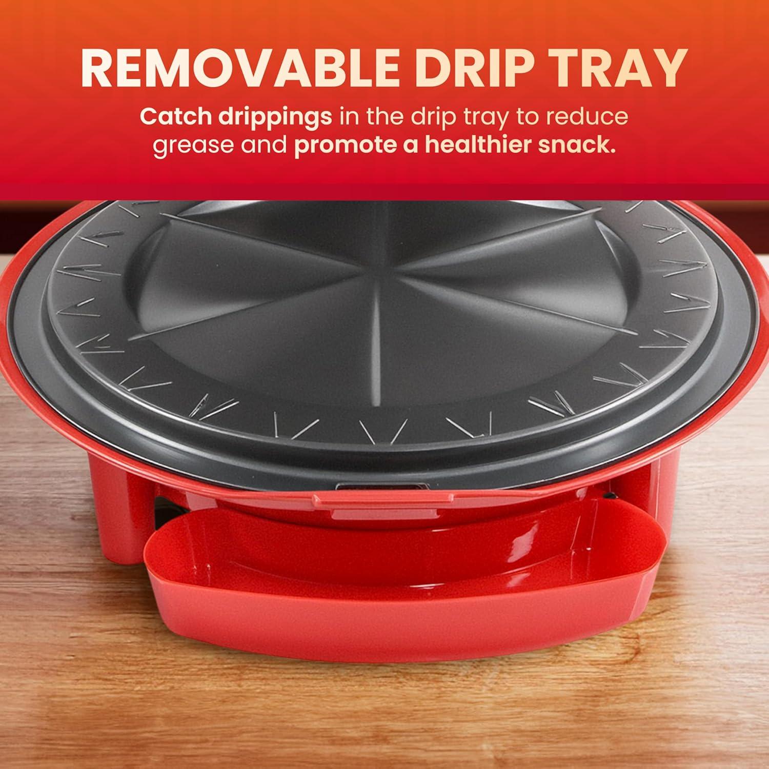 imageElite Gourmet EQD413 Electric NonStick 8quot Quesadilla Maker EasySlice 6Wedge Grilled Cheese Corn Flour Tortilla Snacks Red11