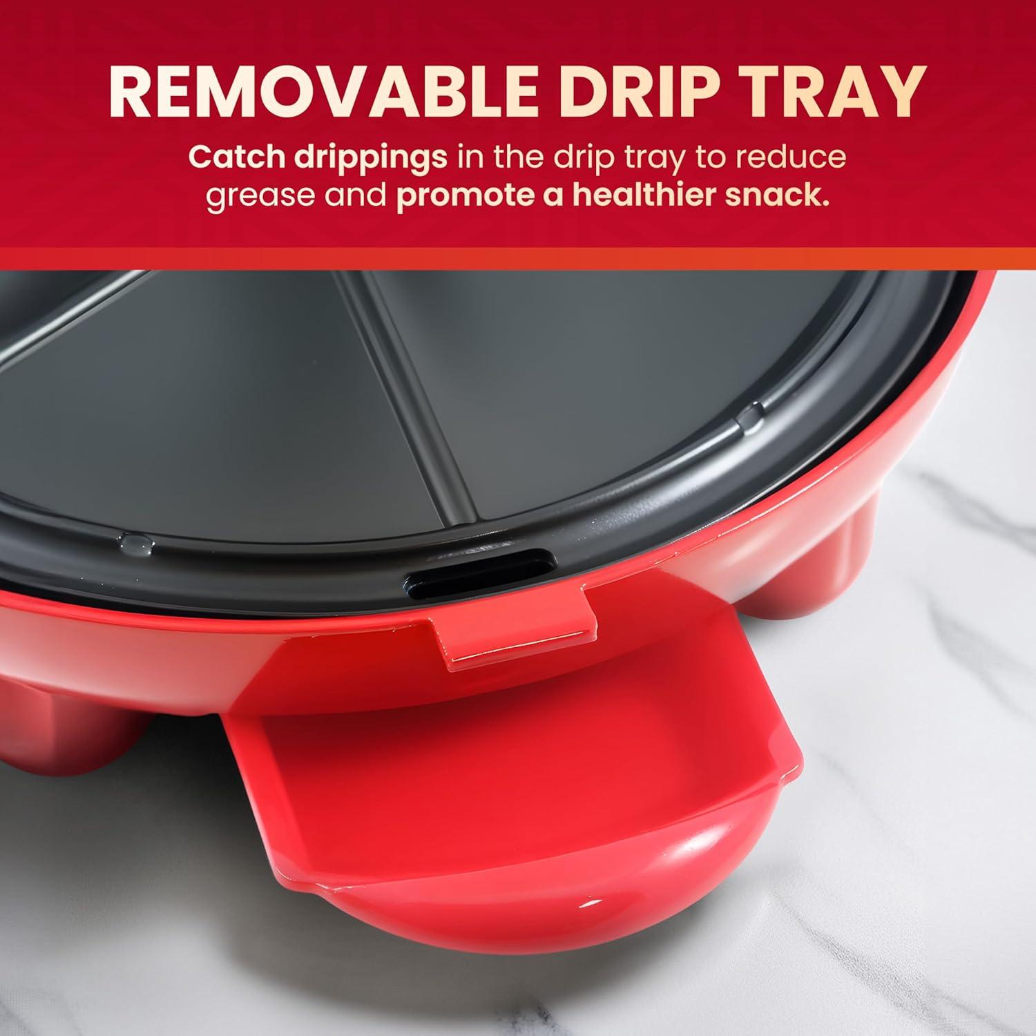 imageElite Gourmet EQD413 Electric NonStick 8quot Quesadilla Maker EasySlice 6Wedge Grilled Cheese Corn Flour Tortilla Snacks Red8