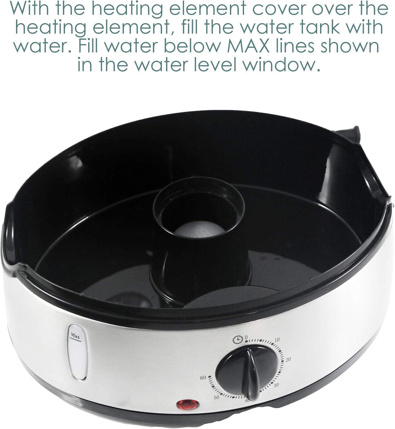 imageElite Gourmet MaxiMatic Electric Food Vegetable Steamer with BPAFree 3 Tier Stackable Nested Basket Trays Auto Shutoff 60min Timer 800W 9 Quart Stainless Steel95 Quart