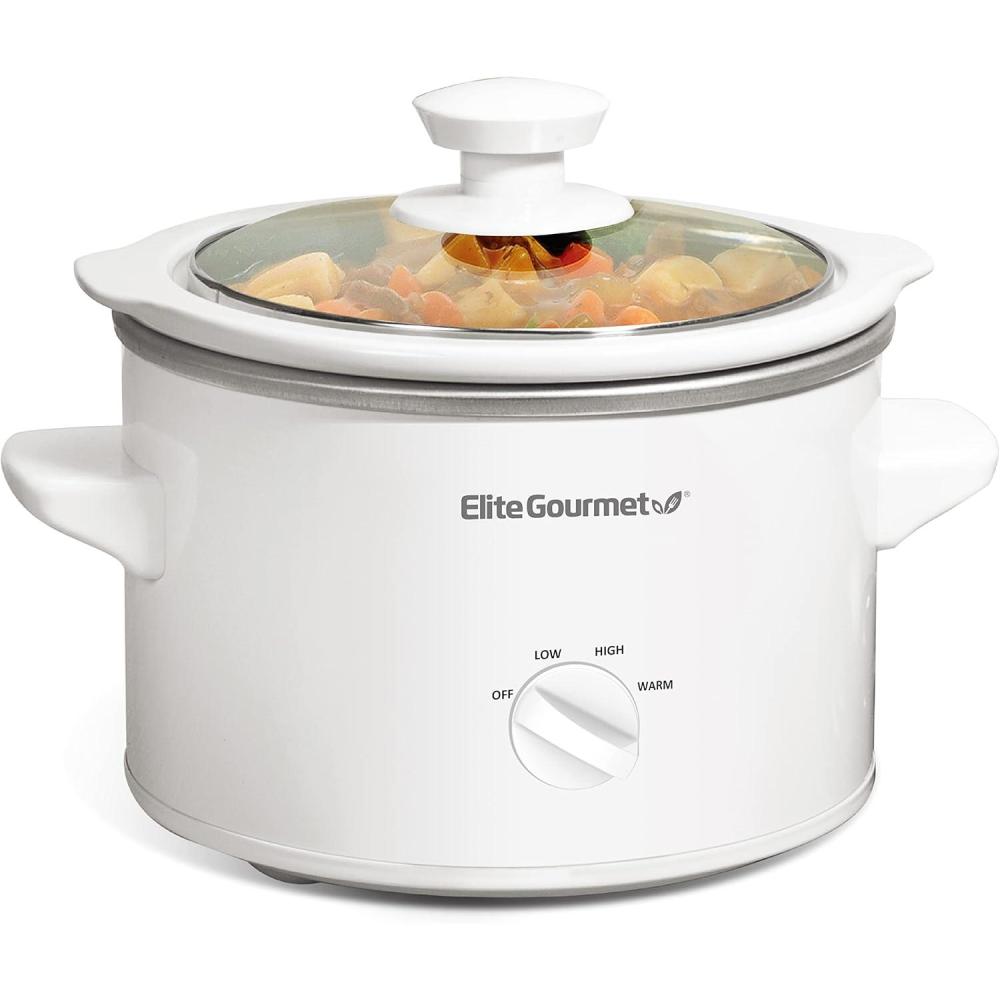 imageElite Gourmet MST275XP Electric Oval Slow Cooker 2Qt Capacity PurpleWhite