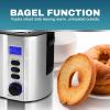 imageElite Gourmet 4 Slice Toaster with Countdown Timer Defrost and Cancel Functions  Extra Wide Slots for Bagels and Waffles Builtin Warming Rack Stainless SteelStainless Steel