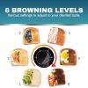 imageElite Gourmet 4 Slice Toaster with Countdown Timer Defrost and Cancel Functions  Extra Wide Slots for Bagels and Waffles Builtin Warming Rack Stainless SteelBlack