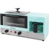 imageElite Gourmet Americana 2 Slice 95quot Griddle with Glass Lid 3in1 Breakfast Center Station 4Cup Coffeemaker Toaster Oven with 15Min Timer Heat Selector Mode Blue2Slice