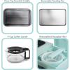 imageElite Gourmet Americana 2 Slice 95quot Griddle with Glass Lid 3in1 Breakfast Center Station 4Cup Coffeemaker Toaster Oven with 15Min Timer Heat Selector Mode Blue2Slice