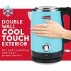 imageElite Gourmet Americana EKT1780BL Retro Nostalgic Temperature Gauge Double Wall Insulated Cool Touch Electric Water Tea Kettle BPA Free Stainless Steel Interior and Auto ShutOffBlue