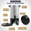 imageElite Gourmet CCM040 Stainless Steel 40 Cup Coffee Urn Removable Filter For Easy Cleanup Two Way Dispenser with CoolTouch Handles Electric Coffee Maker Urn Stainless Steel40 Cup