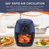 imageElite Gourmet EAF0201 Personal Compact Space Saving Electric Hot Air Fryer OilLess Healthy Cooker Timer ampamp Temperature Controls 1000W 21 Quart BlackBlue Gray