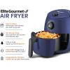 imageElite Gourmet EAF0201 Personal Compact Space Saving Electric Hot Air Fryer OilLess Healthy Cooker Timer ampamp Temperature Controls 1000W 21 Quart BlackBlue Gray