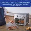 imageElite Gourmet EAF1010D Programmable 10L Air Fryer Convection Countertop Oven 8 Menu Settings Temperature  Timer Controls Bake Toast Broil Air Fry 1500W with Recipes Steel Exterior127 Qt