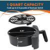 imageElite Gourmet EAF3218R Personal 11 Quart Compact Space Saving Electric Hot Air Fryer OilLess Healthy Cooker Timer ampamp Temperature Controls RedBlack