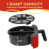 imageElite Gourmet EAF3218R Personal 11 Quart Compact Space Saving Electric Hot Air Fryer OilLess Healthy Cooker Timer ampamp Temperature Controls RedRed