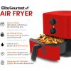 imageElite Gourmet EAF3218R Personal 11 Quart Compact Space Saving Electric Hot Air Fryer OilLess Healthy Cooker Timer ampamp Temperature Controls RedRed