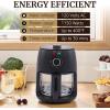 imageElite Gourmet EAF5317D Digital 53Qt Hot Air Fryer 7 Menu Functions 1350W OilLess Healthy Cooker Timer ampamp Temperature Controls PFOAPTFE Free Black24 Quart