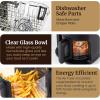 imageElite Gourmet EAF5317D Digital 53Qt Hot Air Fryer 7 Menu Functions 1350W OilLess Healthy Cooker Timer ampamp Temperature Controls PFOAPTFE Free Black24 Quart