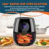 imageElite Gourmet EAF5317D Digital 53Qt Hot Air Fryer 7 Menu Functions 1350W OilLess Healthy Cooker Timer ampamp Temperature Controls PFOAPTFE Free Black53 Quart
