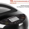 imageElite Gourmet EBM8103B Programmable Bread Maker Machine 3 Loaf Sizes 19 Menu Functions Gluten Free White Wheat Rye French and more 2 Lbs BlackBlack