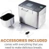 imageElite Gourmet EBM8103B Programmable Bread Maker Machine 3 Loaf Sizes 19 Menu Functions Gluten Free White Wheat Rye French and more 2 Lbs BlackBlkStainless Steel
