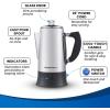 imageElite Gourmet EC922 Electric Coffee Percolator BPA Free Keep Warm Glass Clear Brew Progress Knob CoolTouch Handle Cordless Serve 12Cup Stainless SteelStainless Steel