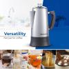 imageElite Gourmet EC922 Electric Coffee Percolator BPA Free Keep Warm Glass Clear Brew Progress Knob CoolTouch Handle Cordless Serve 12Cup Stainless SteelStainless Steel