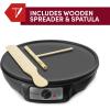 imageElite Gourmet ECP126 Electric Crepe Maker Pancake Hot Cakes and Nonstick Griddle with Spreader Spatula and Recipes 12quot Black12