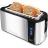 imageElite Gourmet ECT1027B Cool Touch Toaster with 6 Temperature Settings ampamp Extra Wide 125quot Slots for Bagels Waffles Specialty Breads Puff Pastry Snacks ETL Certified 2 Slices BlackBlack
