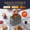 imageElite Gourmet ECT1027B Cool Touch Toaster with 6 Temperature Settings ampamp Extra Wide 125quot Slots for Bagels Waffles Specialty Breads Puff Pastry Snacks ETL Certified 2 Slices BlackGunmetal Gray