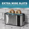 imageElite Gourmet ECT1027B Cool Touch Toaster with 6 Temperature Settings ampamp Extra Wide 125quot Slots for Bagels Waffles Specialty Breads Puff Pastry Snacks ETL Certified 2 Slices BlackBlack