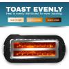 imageElite Gourmet ECT1027B Cool Touch Toaster with 6 Temperature Settings ampamp Extra Wide 125quot Slots for Bagels Waffles Specialty Breads Puff Pastry Snacks ETL Certified 2 Slices BlackBlack