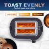 imageElite Gourmet ECT1027B Cool Touch Toaster with 6 Temperature Settings ampamp Extra Wide 125quot Slots for Bagels Waffles Specialty Breads Puff Pastry Snacks ETL Certified 2 Slices BlackStainless Steel