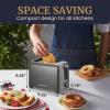 imageElite Gourmet ECT1027B Cool Touch Toaster with 6 Temperature Settings ampamp Extra Wide 125quot Slots for Bagels Waffles Specialty Breads Puff Pastry Snacks ETL Certified 2 Slices BlackGunmetal Gray