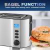 imageElite Gourmet ECT1027B Cool Touch Toaster with 6 Temperature Settings ampamp Extra Wide 125quot Slots for Bagels Waffles Specialty Breads Puff Pastry Snacks ETL Certified 2 Slices BlackStainless Steel