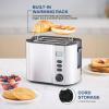 imageElite Gourmet ECT1027B Cool Touch Toaster with 6 Temperature Settings ampamp Extra Wide 125quot Slots for Bagels Waffles Specialty Breads Puff Pastry Snacks ETL Certified 2 Slices BlackStainless Steel