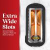 imageElite Gourmet ECT3100 Long Slot 4 Slice Toaster Reheat 6 Toast Settings Defrost Cancel Functions Builtin Warming Rack Extra Wide Slots for Bagels Waffles Stainless Steel ampamp BlackBlack