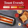 imageElite Gourmet ECT3100 Long Slot 4 Slice Toaster Reheat 6 Toast Settings Defrost Cancel Functions Builtin Warming Rack Extra Wide Slots for Bagels Waffles Stainless Steel ampamp BlackBlack
