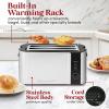 imageElite Gourmet ECT3100 Long Slot 4 Slice Toaster Reheat 6 Toast Settings Defrost Cancel Functions Builtin Warming Rack Extra Wide Slots for Bagels Waffles Stainless Steel ampamp BlackBlack