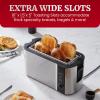 imageElite Gourmet ECT3100 Long Slot 4 Slice Toaster Reheat 6 Toast Settings Defrost Cancel Functions Builtin Warming Rack Extra Wide Slots for Bagels ampamp Waffles Stainless Steel ampamp BlackStainless Steel and Black