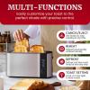imageElite Gourmet ECT3100 Long Slot 4 Slice Toaster Reheat 6 Toast Settings Defrost Cancel Functions Builtin Warming Rack Extra Wide Slots for Bagels ampamp Waffles Stainless Steel ampamp BlackStainless Steel and Black