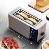 imageElite Gourmet ECT3100 Long Slot 4 Slice Toaster Reheat 6 Toast Settings Defrost Cancel Functions Builtin Warming Rack Extra Wide Slots for Bagels ampamp Waffles Stainless Steel ampamp BlackStainless Steel