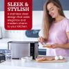 imageElite Gourmet ECT3100 Long Slot 4 Slice Toaster Reheat 6 Toast Settings Defrost Cancel Functions Builtin Warming Rack Extra Wide Slots for Bagels ampamp Waffles Stainless Steel ampamp BlackStainless Steel and Black