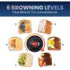 imageElite Gourmet ECT4400B Long Slot 4 Slice Toaster Countdown Timer 6 Toast Setting Defrost Cancel Function Builtin Warming Rack Extra Wide Slots for Bagel Waffle Stainless Steel2 Slice
