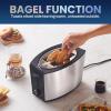 imageElite Gourmet ECT4400B Long Slot 4 Slice Toaster Countdown Timer 6 Toast Setting Defrost Cancel Function Builtin Warming Rack Extra Wide Slots for Bagel Waffle Stainless Steel2 Slice