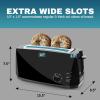imageElite Gourmet ECT4829B Long Slot 4 Slice Toaster 6 Toast Settings Toaster Defrost Reheat Cancel Functions Slide Out Crumb Tray Extra Wide Slots for Bagels Waffles BlackBlack