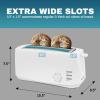 imageElite Gourmet ECT4829B Long Slot 4 Slice Toaster 6 Toast Settings Toaster Defrost Reheat Cancel Functions Slide Out Crumb Tray Extra Wide Slots for Bagels Waffles BlackWhite