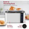 imageElite Gourmet ECT5322 Long Slot 4 Slice Toaster Countdown Timer Bagel Function 6 Toast Setting Defrost Cancel Function Builtin Warming Rack Extra Wide Slots for Bagels Waffles Stainless SteelBlack  Stainless Steel