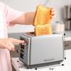 imageElite Gourmet ECT5322 Long Slot 4 Slice Toaster Countdown Timer Bagel Function 6 Toast Setting Defrost Cancel Function Builtin Warming Rack Extra Wide Slots for Bagels Waffles Stainless SteelStainless Steel
