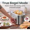 imageElite Gourmet ECT5322 Long Slot 4 Slice Toaster Countdown Timer Bagel Function 6 Toast Setting Defrost Cancel Function Builtin Warming Rack Extra Wide Slots for Bagels Waffles Stainless SteelStainless Steel