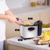 imageElite Gourmet EDF1607 800Watt Mesh Basket 16 Quart  65 Cup Oil Capacity Electric Immersion Deep Fryer with Temperature Knob and Lid with View Window stainless steelStainless Steel